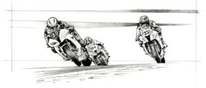 dessin non colorisé de la bande dessinée Warm Up